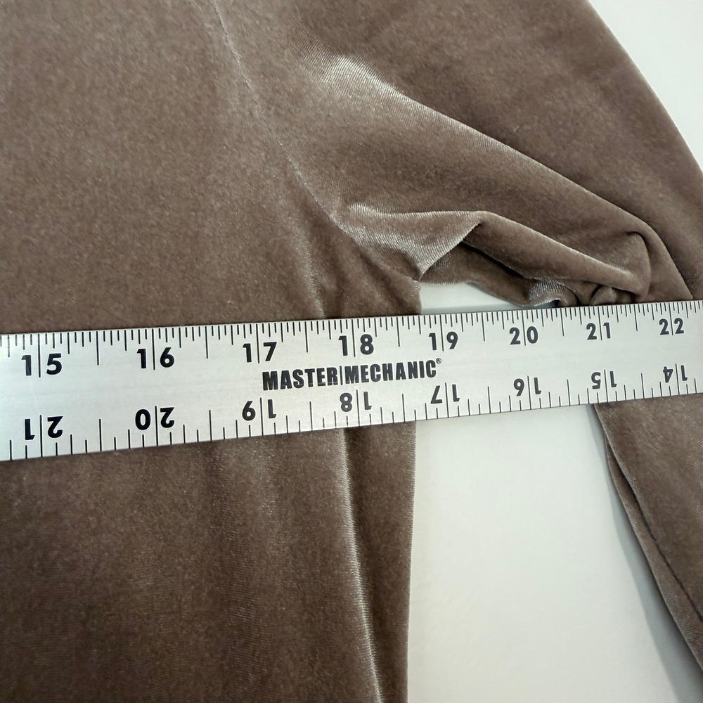 Natori Natalie Velvet Lounger‎ Medium $170 Long Sleeve Maxi Dress Gown Taupe - Picture 10 of 10